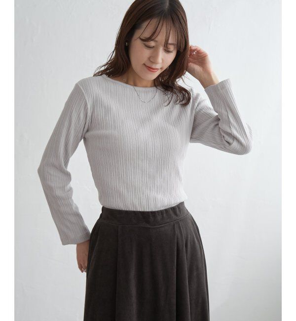 ikka「ストライプジャガードプルオーバー」|Tシャツ・カットソー|