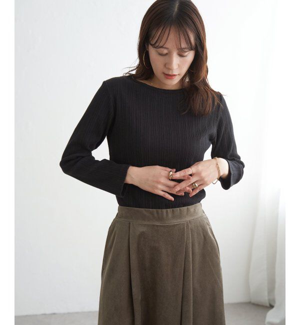 ikka「ストライプジャガードプルオーバー」|Tシャツ・カットソー|