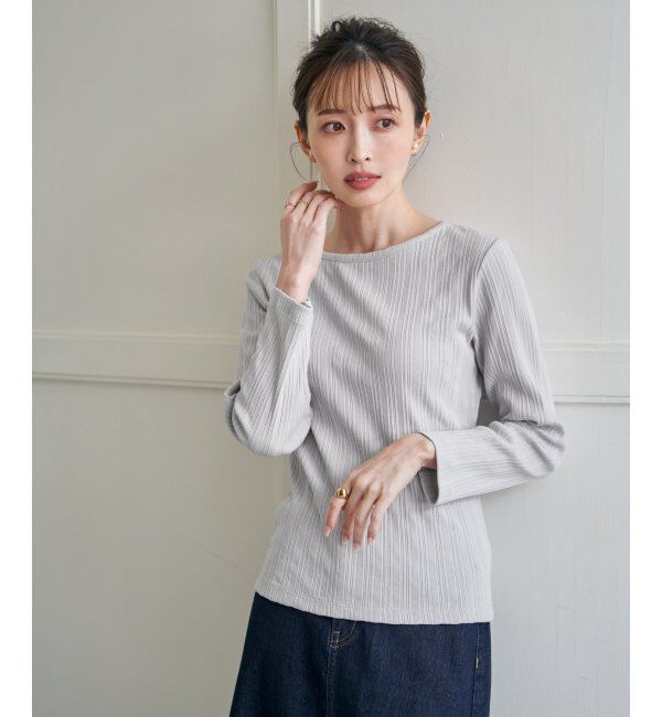 ikka「ストライプジャガードプルオーバー」|Tシャツ・カットソー|