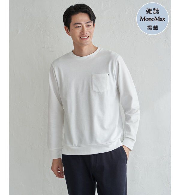 ikka「【雑誌MonoMax4月号掲載】DRYダンボールWフェイストレロンT「小泉孝太郎さん着用モデル」」|Tシャツ・カットソー|ホワイト