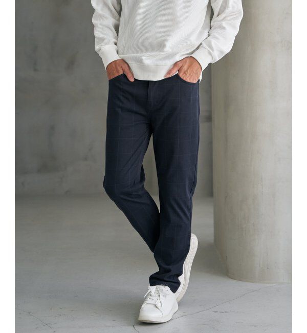 ikka「GOKU楽パンツ EASY STRETCHチェック5P」|その他|ネイビーブルー