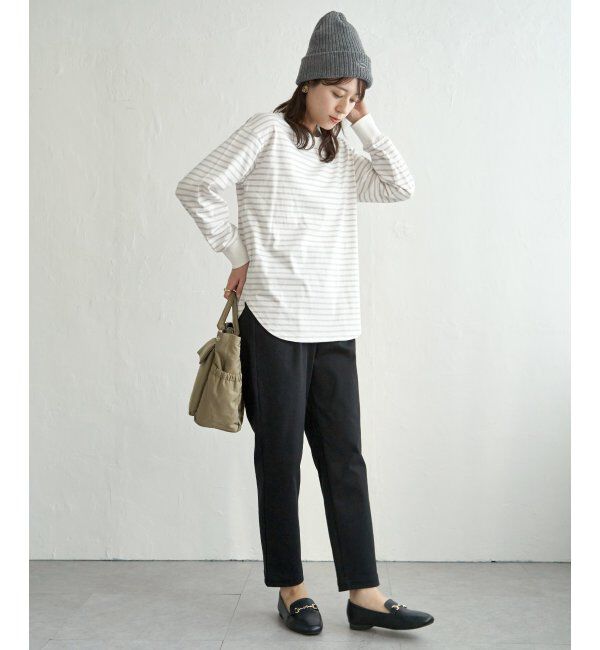 ikka「コットンUVケア裾ラウンドロンT」|Tシャツ・カットソー|