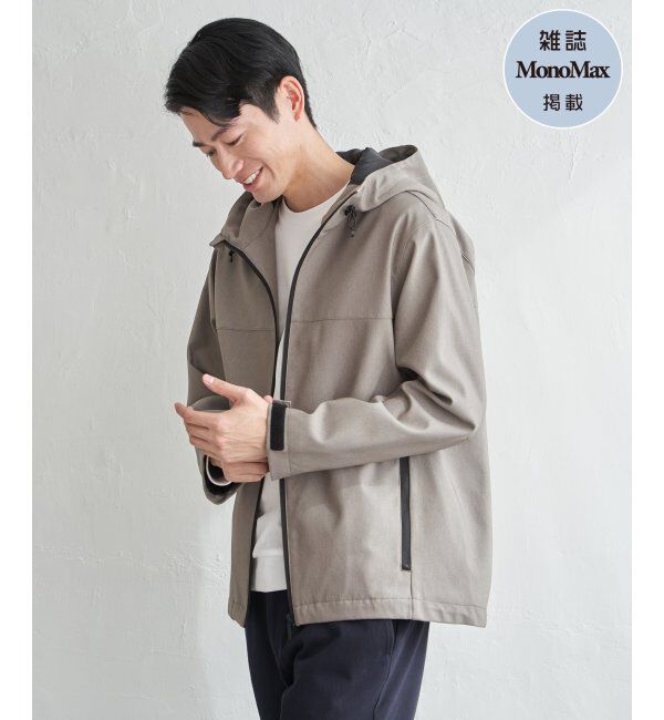 ikka「【雑誌MonoMax4月号掲載】撥水メランジ ジップマウンテンパーカー「小泉孝太郎さん着用モデル」」|ブルゾン・スタジャン|グレージュ