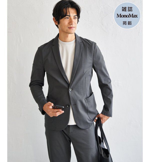 IKKA LOUNGE「【雑誌MonoMax4月号掲載】GOKU楽ワークポンチジャケット「小泉孝太郎さん着用モデル」」|テーラードジャケット|チャコール