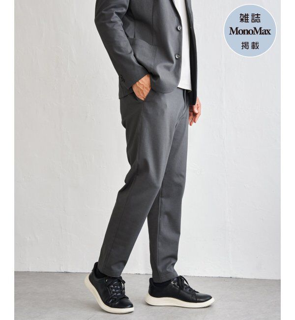 IKKA LOUNGE「【雑誌MonoMax4月号掲載】GOKU楽ワークポンチイージーパンツ「小泉孝太郎さん着用モデル」」|スラックス|チャコール