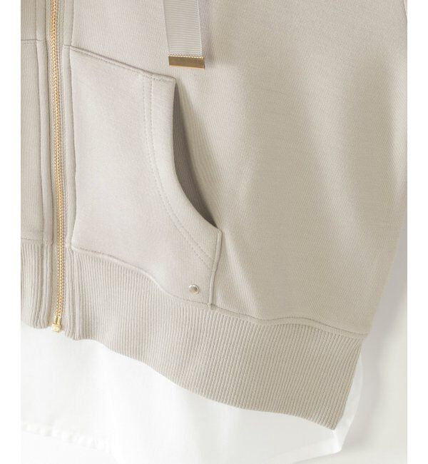 ikka kids「ダンボール裾レイヤージップパーカー（120~160cm）」|Tシャツ・カットソー|