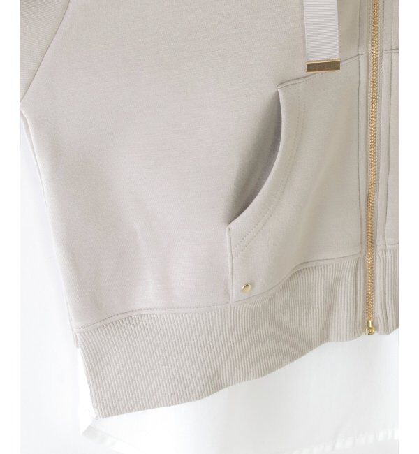 ikka kids「ダンボール裾レイヤージップパーカー（120~160cm）」|Tシャツ・カットソー|