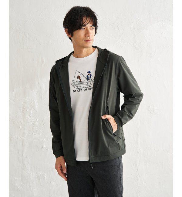 ikka「【吸水速乾／UVカット】ドライメッシュZIPパーカ」|カーディガン|カーキ