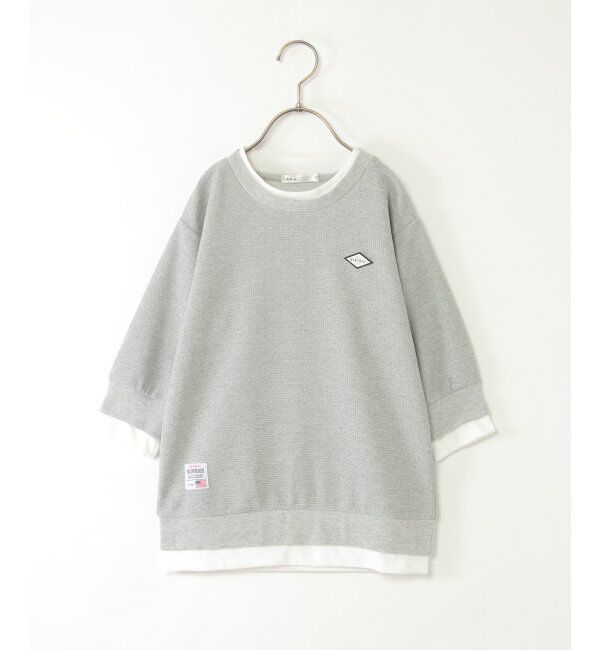 ikka kids「【親子コーデ】ピケレイヤード7分袖Tトレ（120~160cm）」|Tシャツ・カットソー|