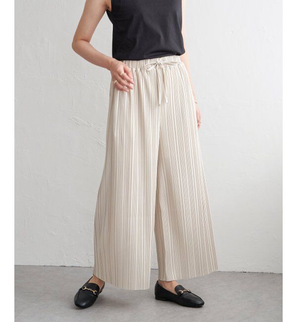 ikka「【雑誌InRed4月号掲載】カットプリーツワイドパンツ【親子コーデ】」|キュロット|