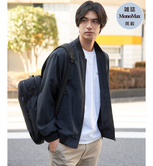 ikka「【雑誌MonoMax4月号掲載】イージーケアリネンライクブルゾン「小泉孝太郎さん着用モデル」」|ブルゾン・スタジャン|ネイビーブルー