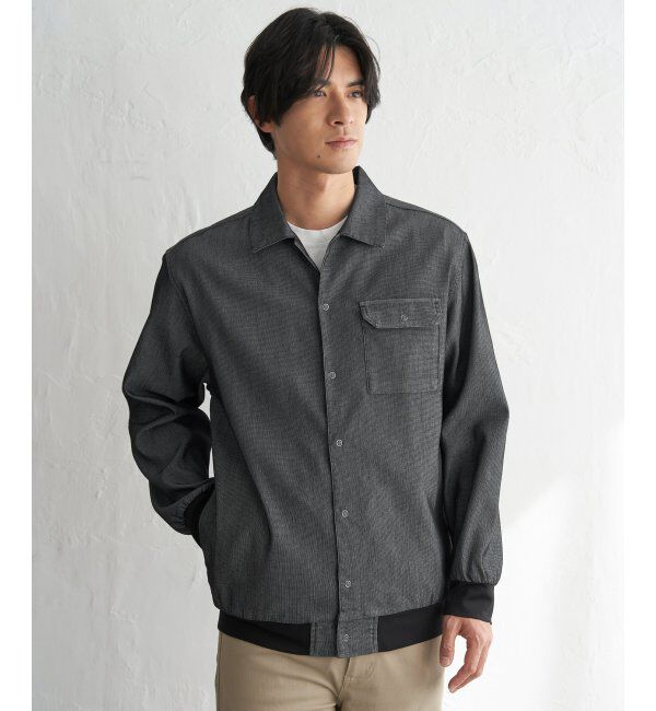 ikka「メッシュデニムシャルゾン」|ブルゾン・スタジャン|ブラック