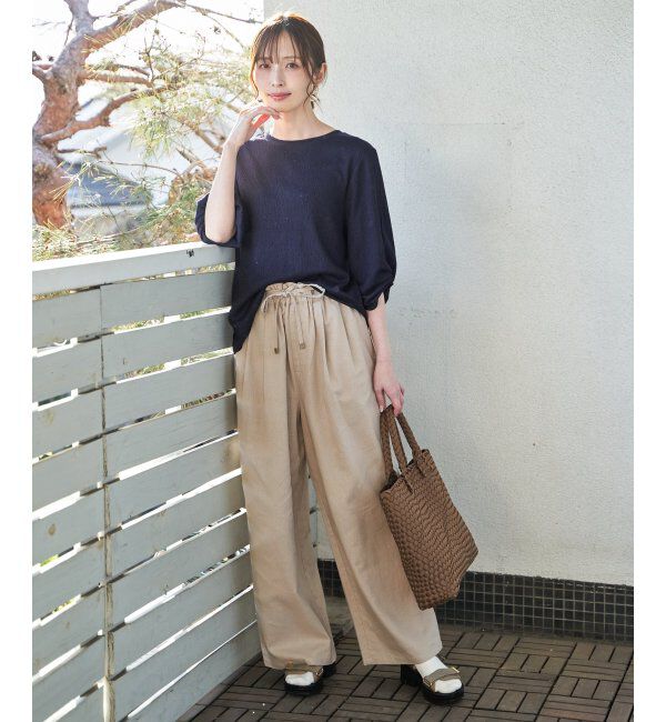 IKKA LOUNGE「ジャガードホイップスリーブプルオーバー」|Tシャツ・カットソー|