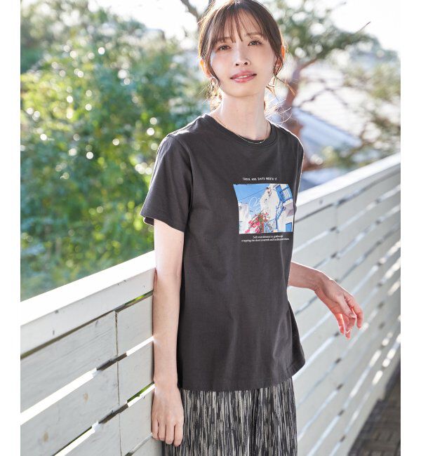 ikka「冷感ロゴフォトプリントTシャツ」|Tシャツ・カットソー|