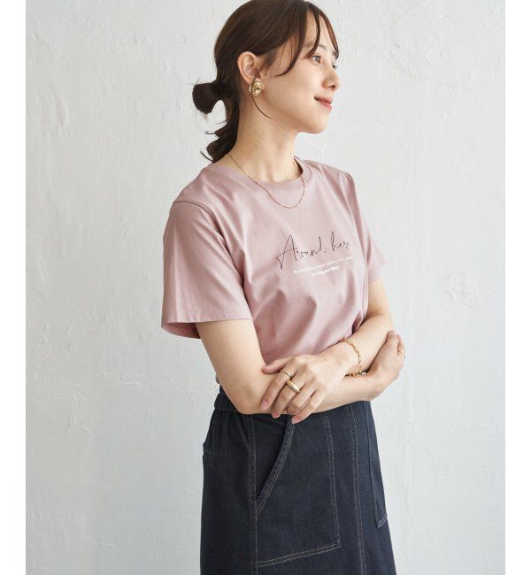 ikka「冷感ロゴフォトプリントTシャツ」|Tシャツ・カットソー|ピンク