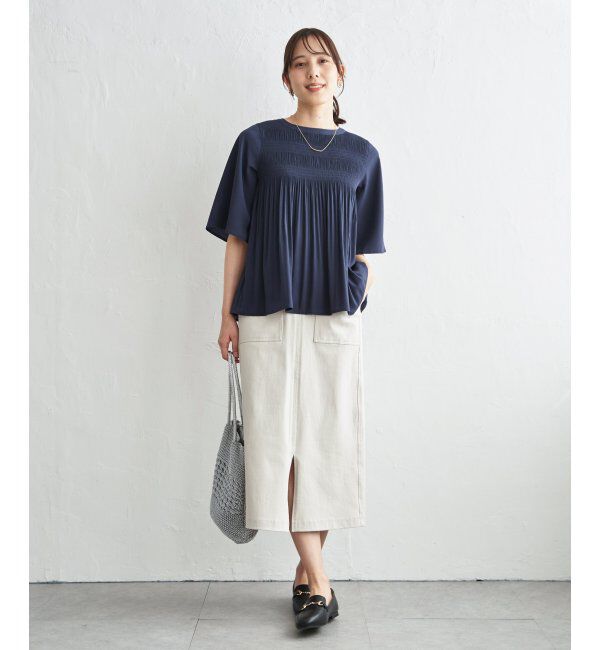 ikka「マジョリカ3段プリーツブラウス」|シャツ・ブラウス|