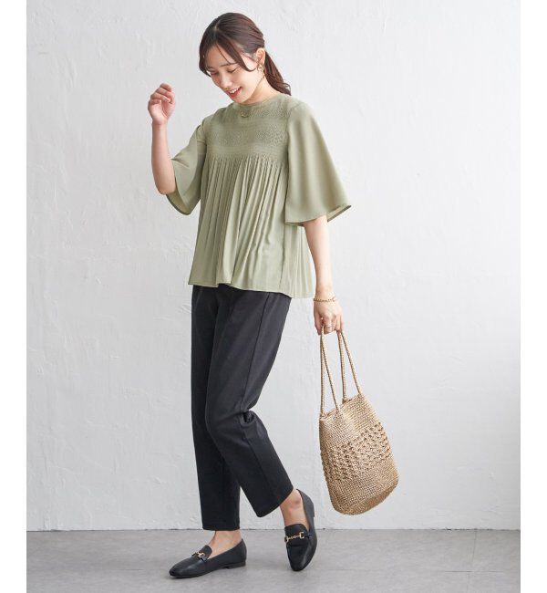 ikka「マジョリカ3段プリーツブラウス」|シャツ・ブラウス|