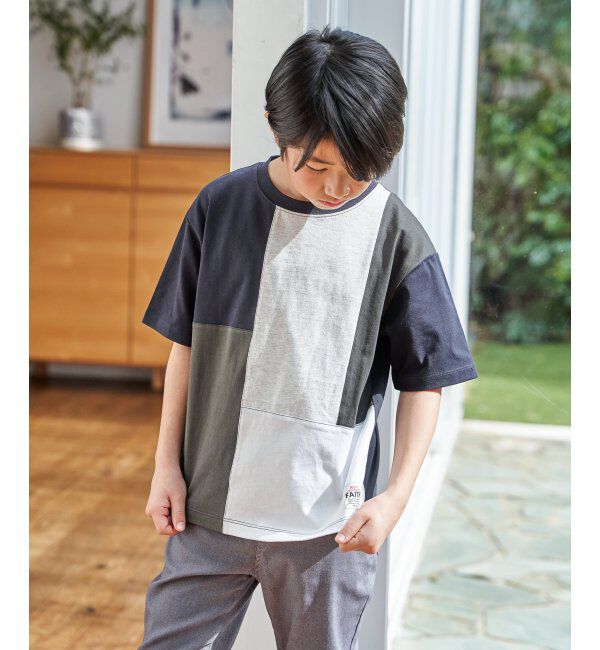 ikka kids「【親子コーデ】冷感ブロックスTシャツ（120~160cm）」|Tシャツ・カットソー|