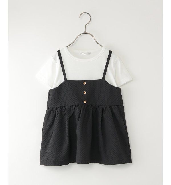 ikka kids「サッカーキャミドッキングプルオーバー（120~160cm）」|シャツ・ブラウス|ブラック