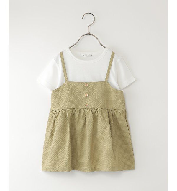 ikka kids「サッカーキャミドッキングプルオーバー（120~160cm）」|シャツ・ブラウス|オリーブ