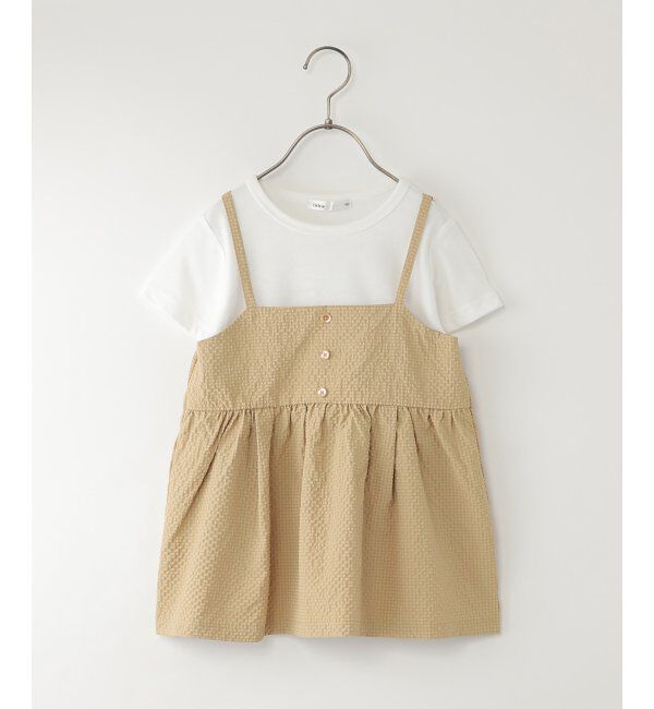 ikka kids「サッカーキャミドッキングプルオーバー（120~160cm）」|シャツ・ブラウス|ベージュ