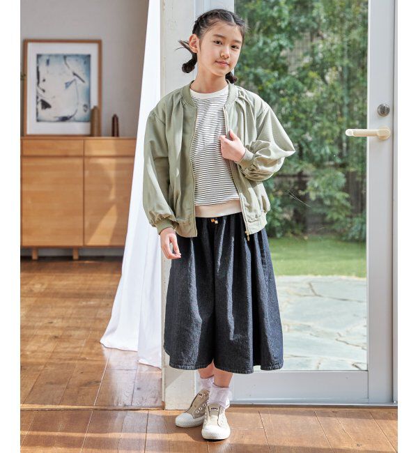 ikka kids「【親子コーデ】 フライス袖リボンドルマンプルオーバー (120cm~160cm)」|Tシャツ・カットソー|