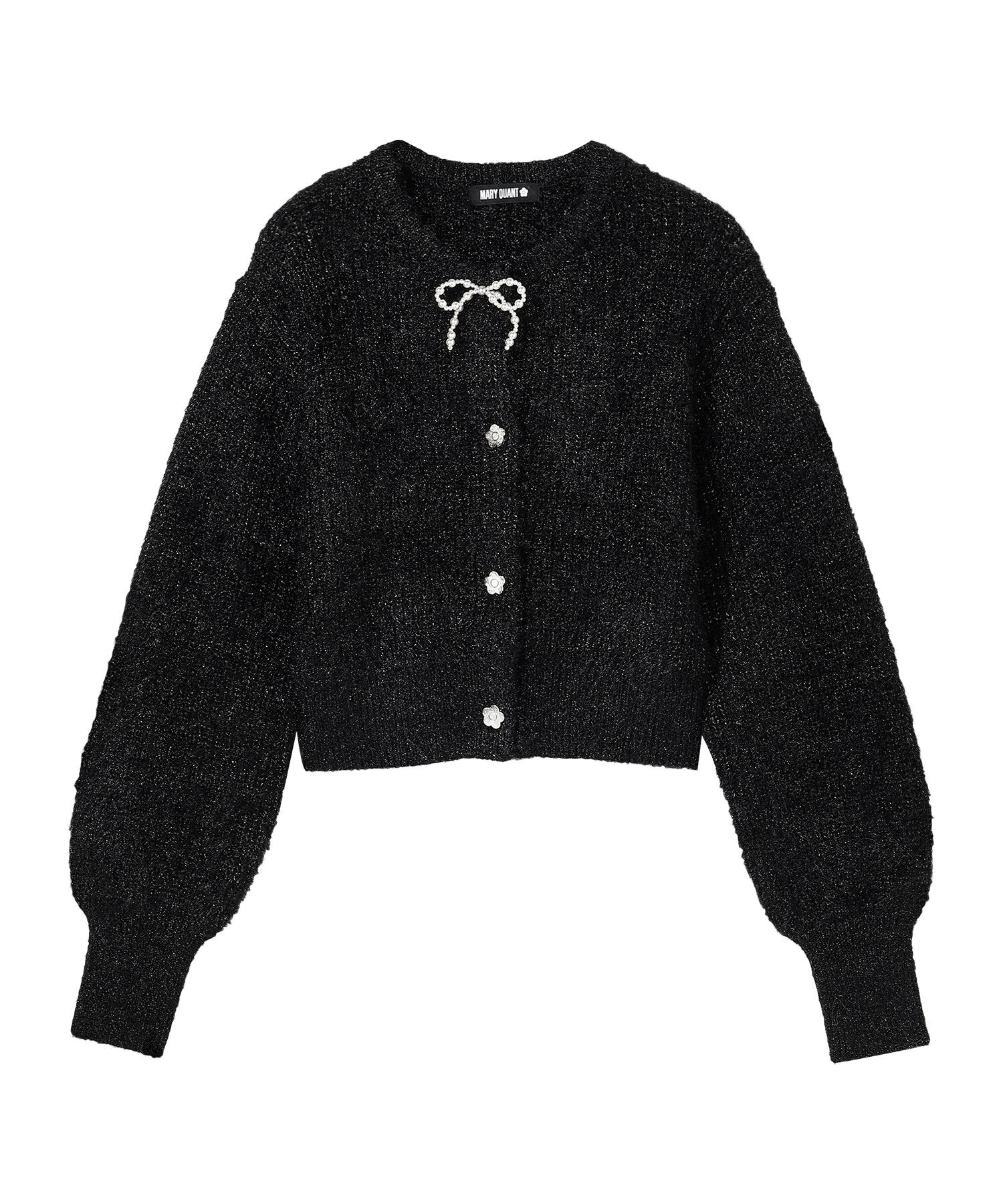 MARY QUANT「パールリボン カーディガン」|カーディガン|
