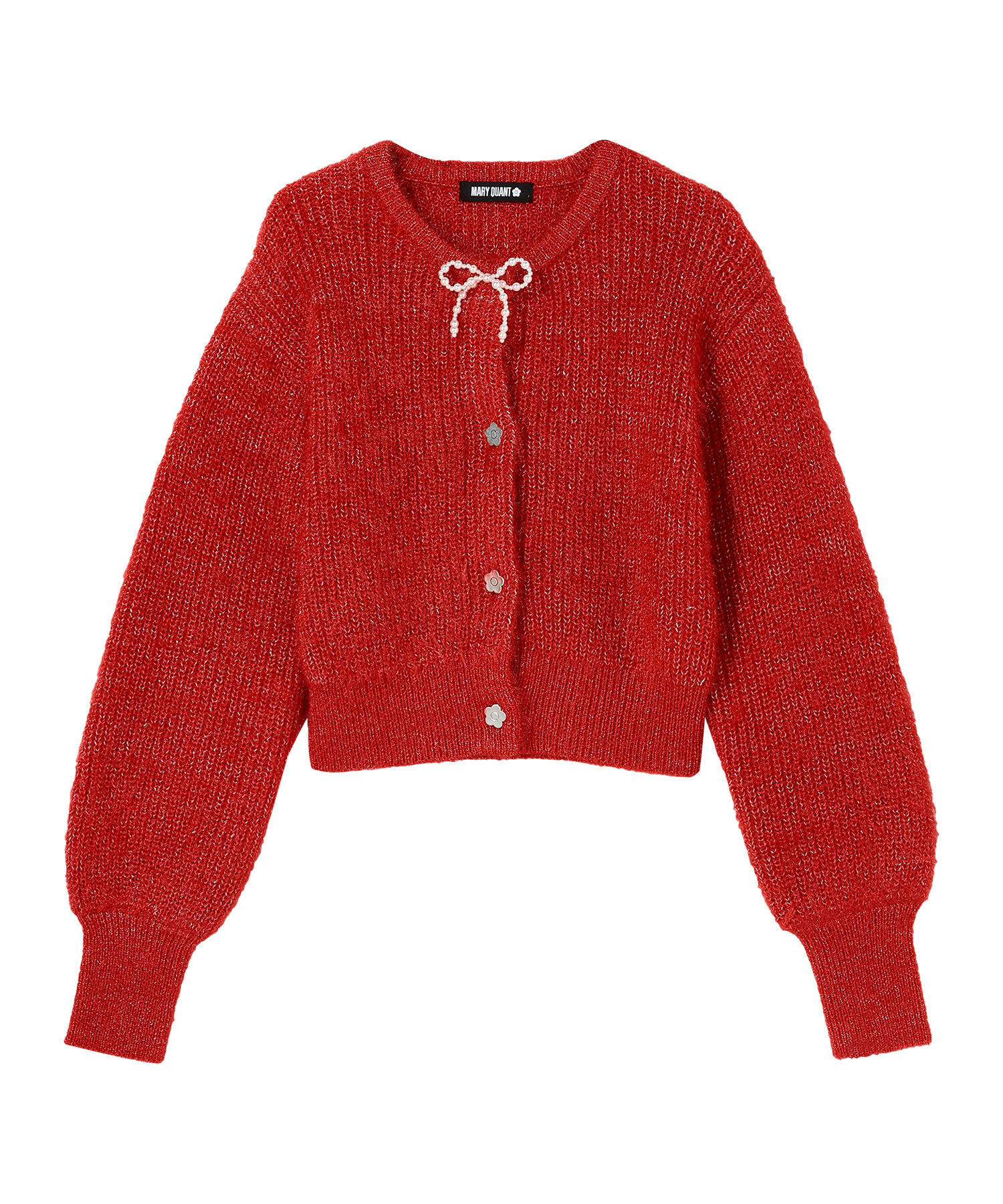 MARY QUANT「パールリボン カーディガン」|カーディガン|