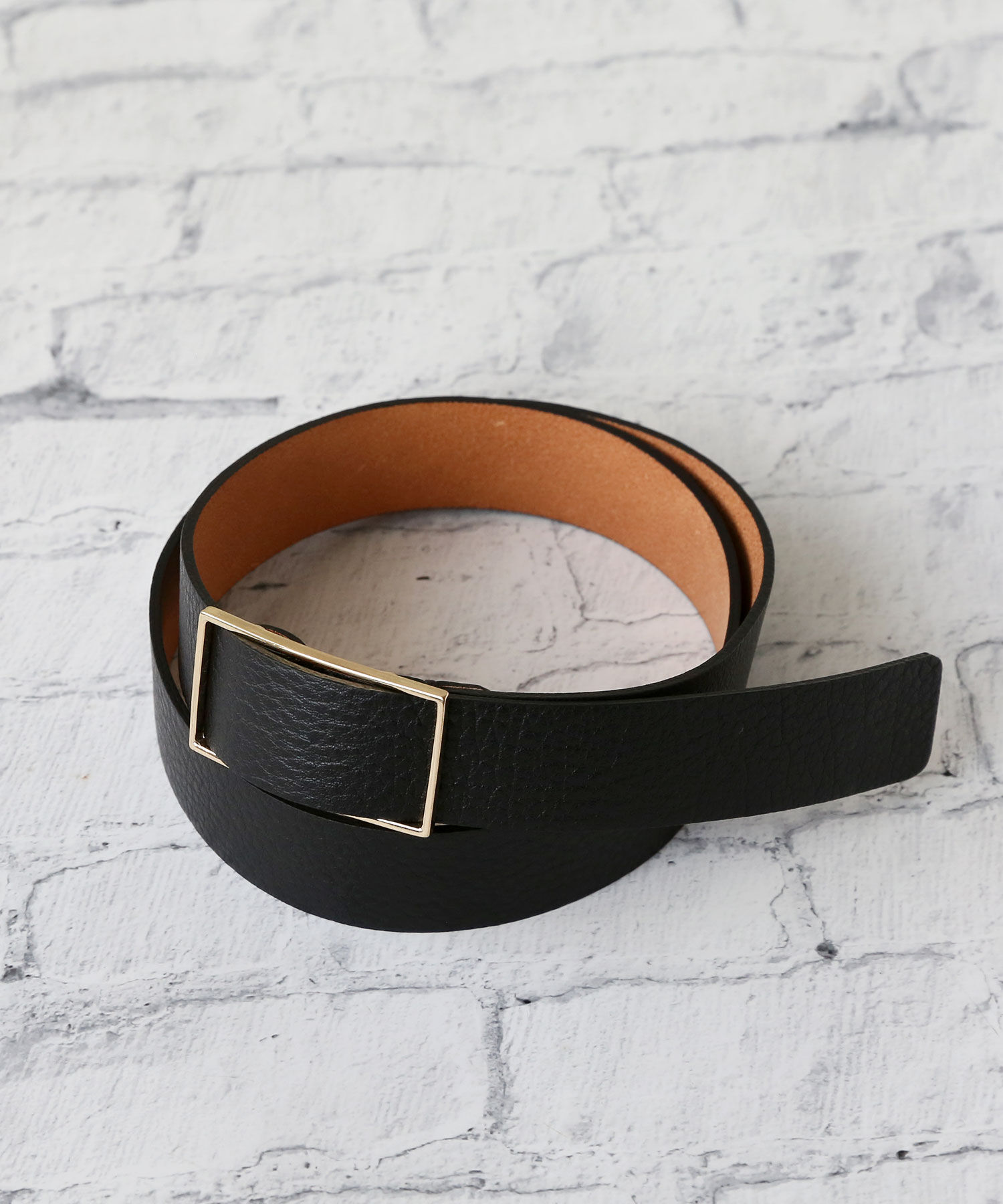 colleca la「スライドバックルレザーベルト」|ベルト|ブラック