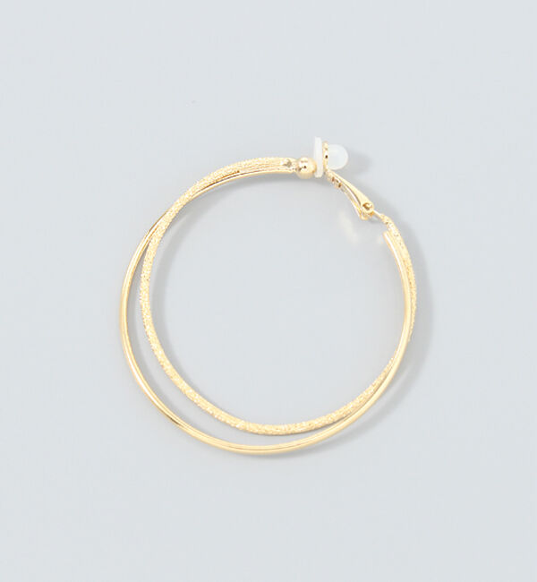 Phoebe「ダブルレイヤードフープイヤリング　ゴールド」|イヤリング|