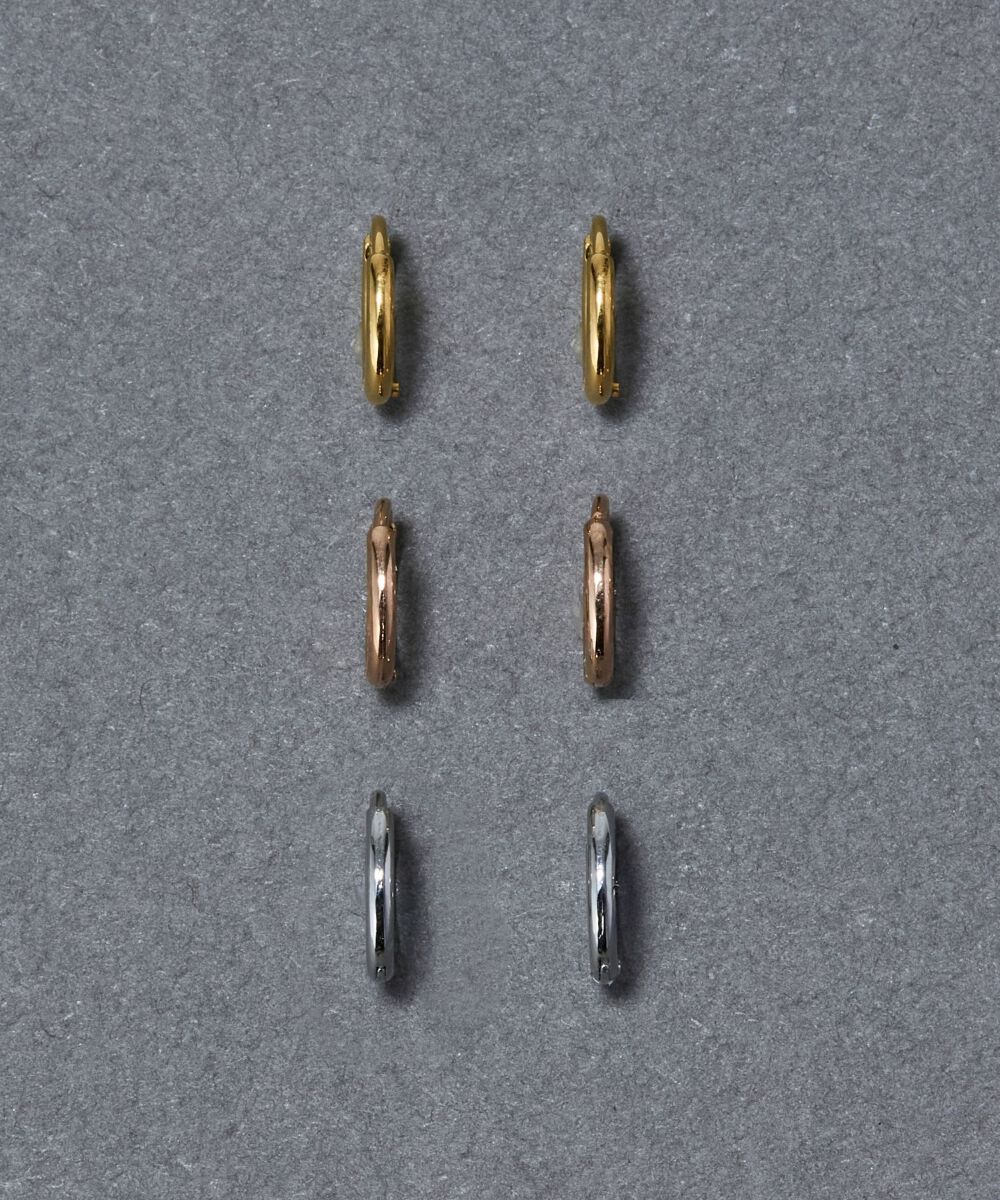 Phoebe「【シリーズ累計販売10000点突破！】金属アレルギー対応 ミニフープピアス　シルバー/サージカルステンレス」|ピアス|