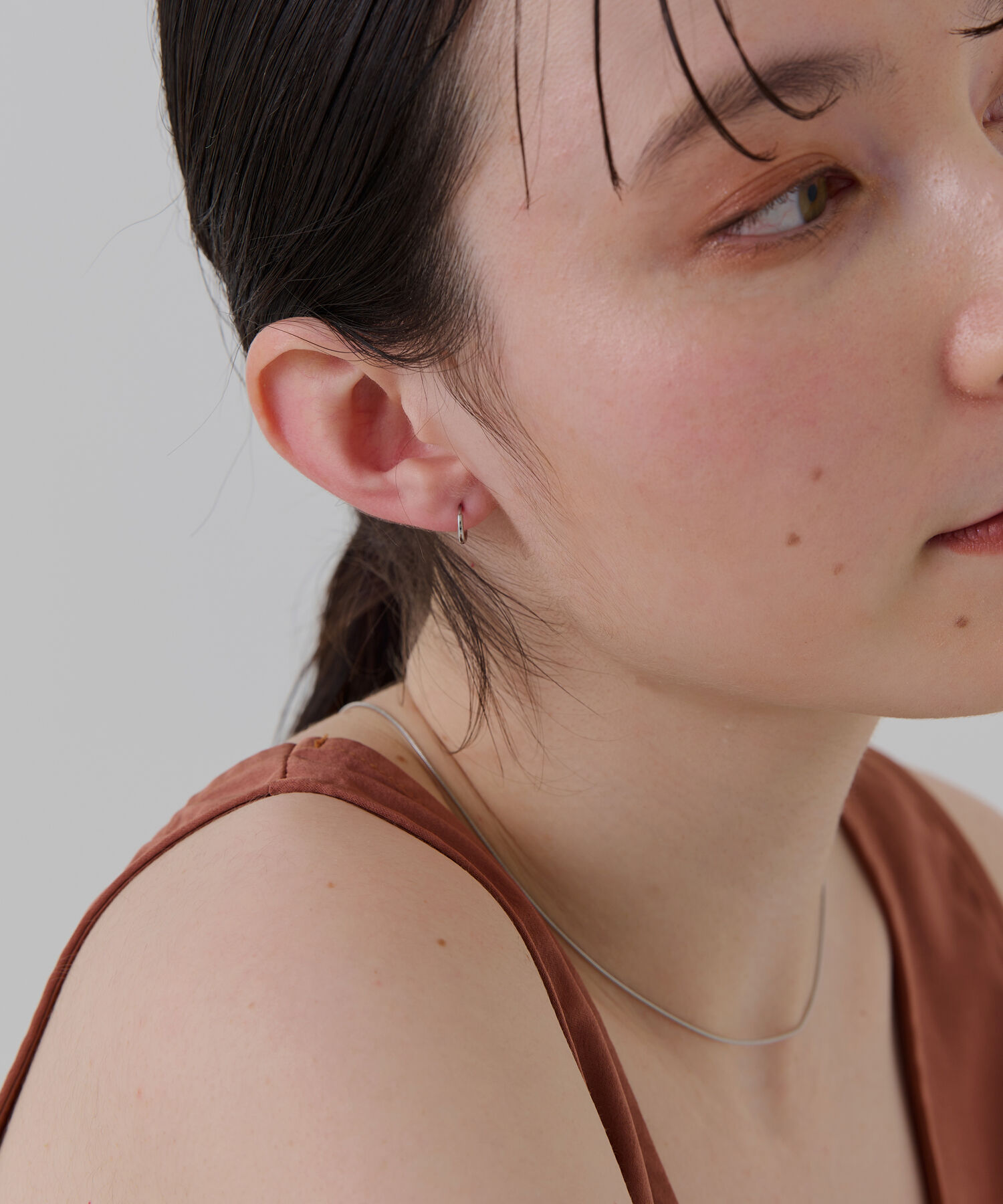 Phoebe「【シリーズ累計販売10000点突破！】金属アレルギー対応 ミニフープピアス　シルバー/サージカルステンレス」|ピアス|