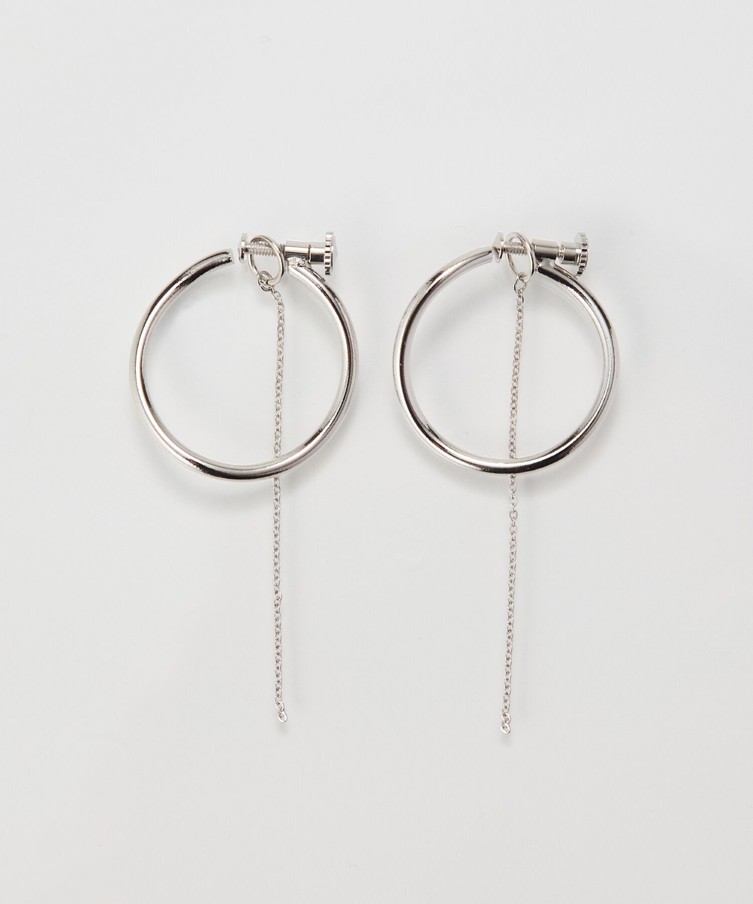 Phoebe「【金属アレルギー対応】2wayウェーブラインフープイヤリング　シルバー/ニッケルフリー」|イヤリング|