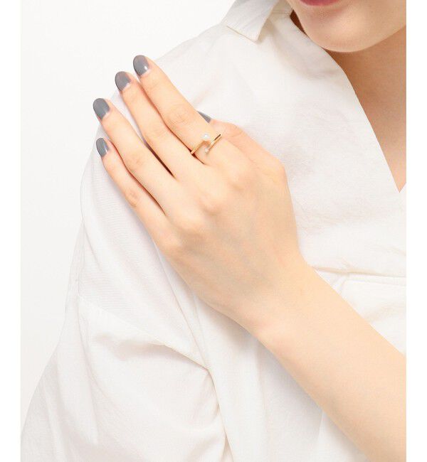 Jouete「ダイヤモンド&times;パール フォークリング」|リング|