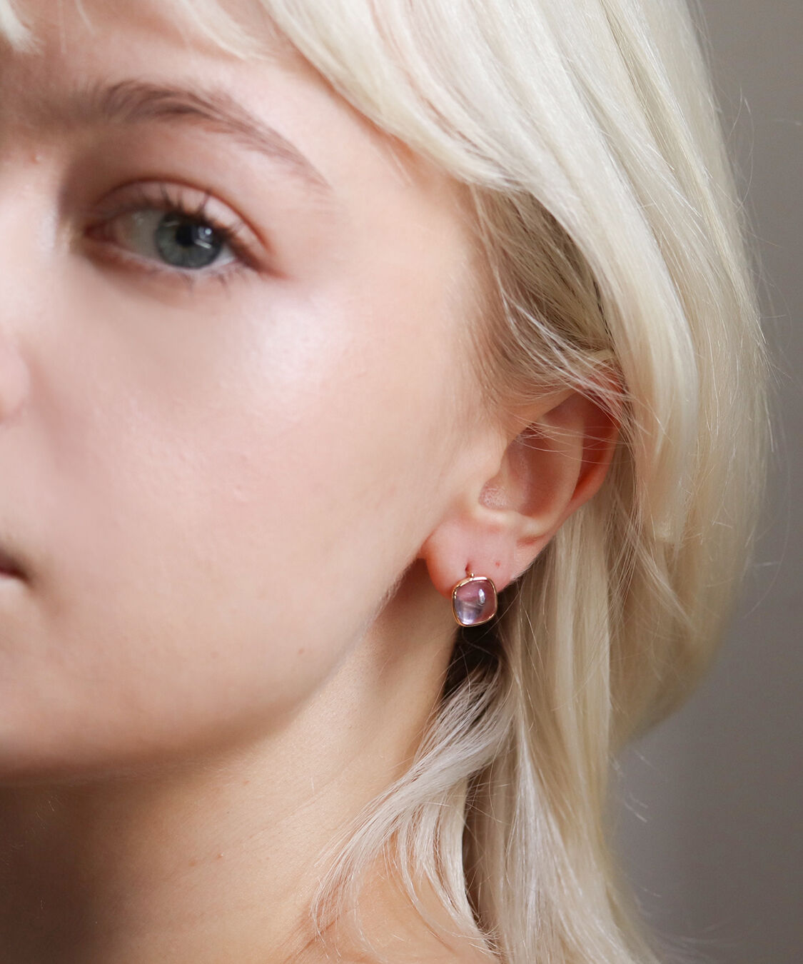  「カラーストーン カボション ピアス | K10YG」|ピアス|