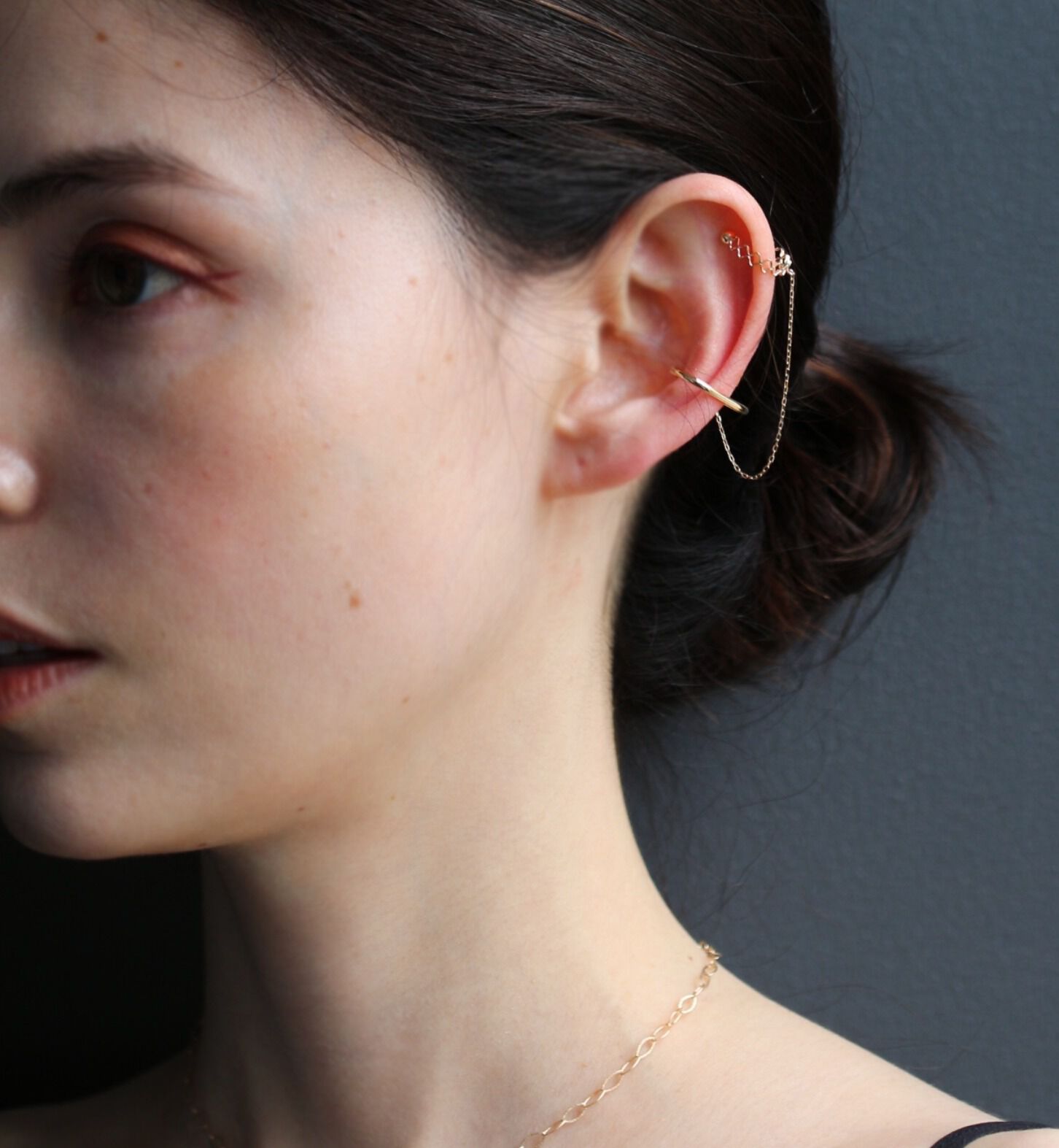  「ゴールド チェーン イヤーカフ | K10YG 【片耳用】」|イヤーカフ|