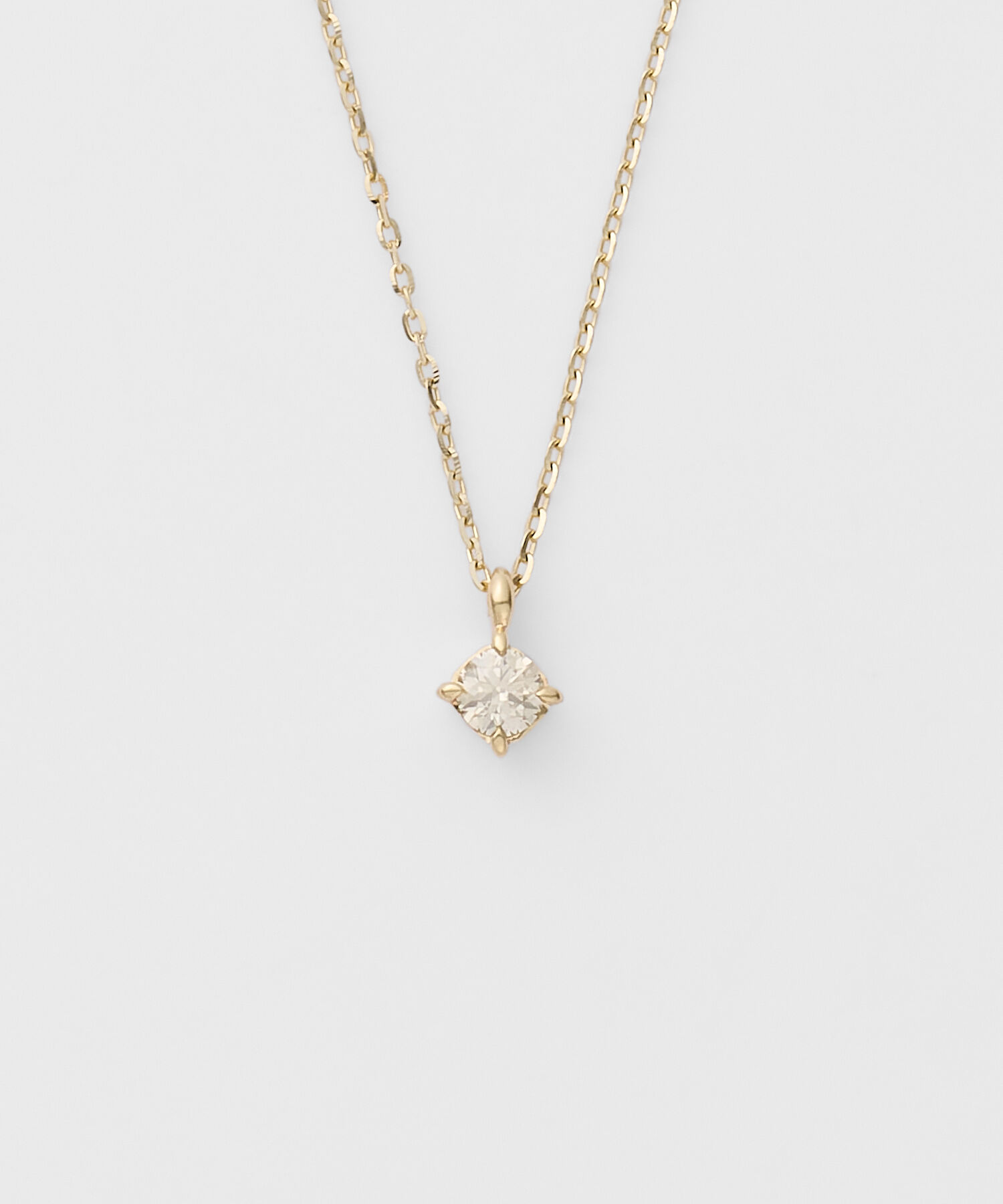 agete「K10ダイヤモンドネックレス（0.07ct）」|ネックレス|ホワイト