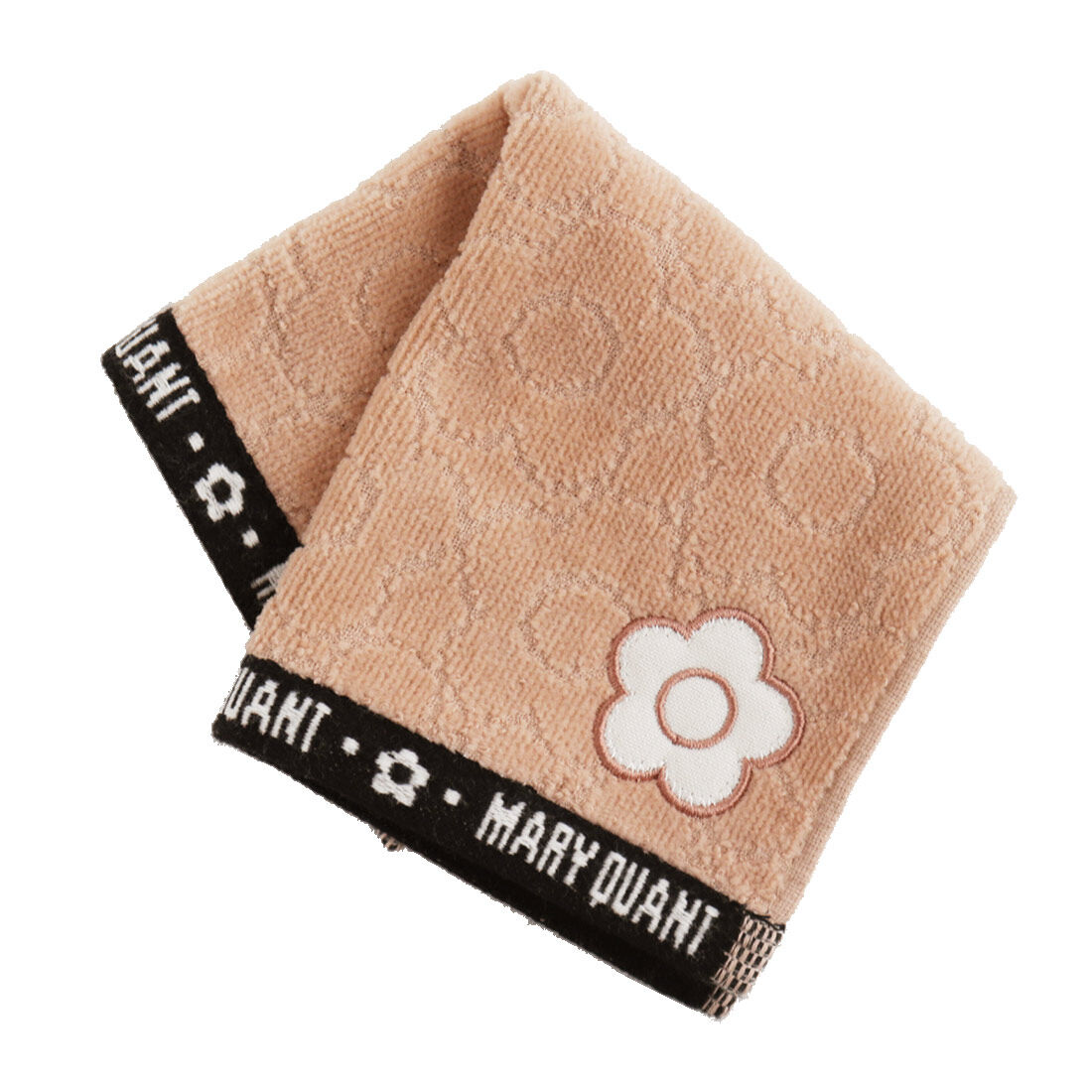  「MARY QUANT ミニタオルハンカチ＜ロゴ＞」|タオル|ベージュ