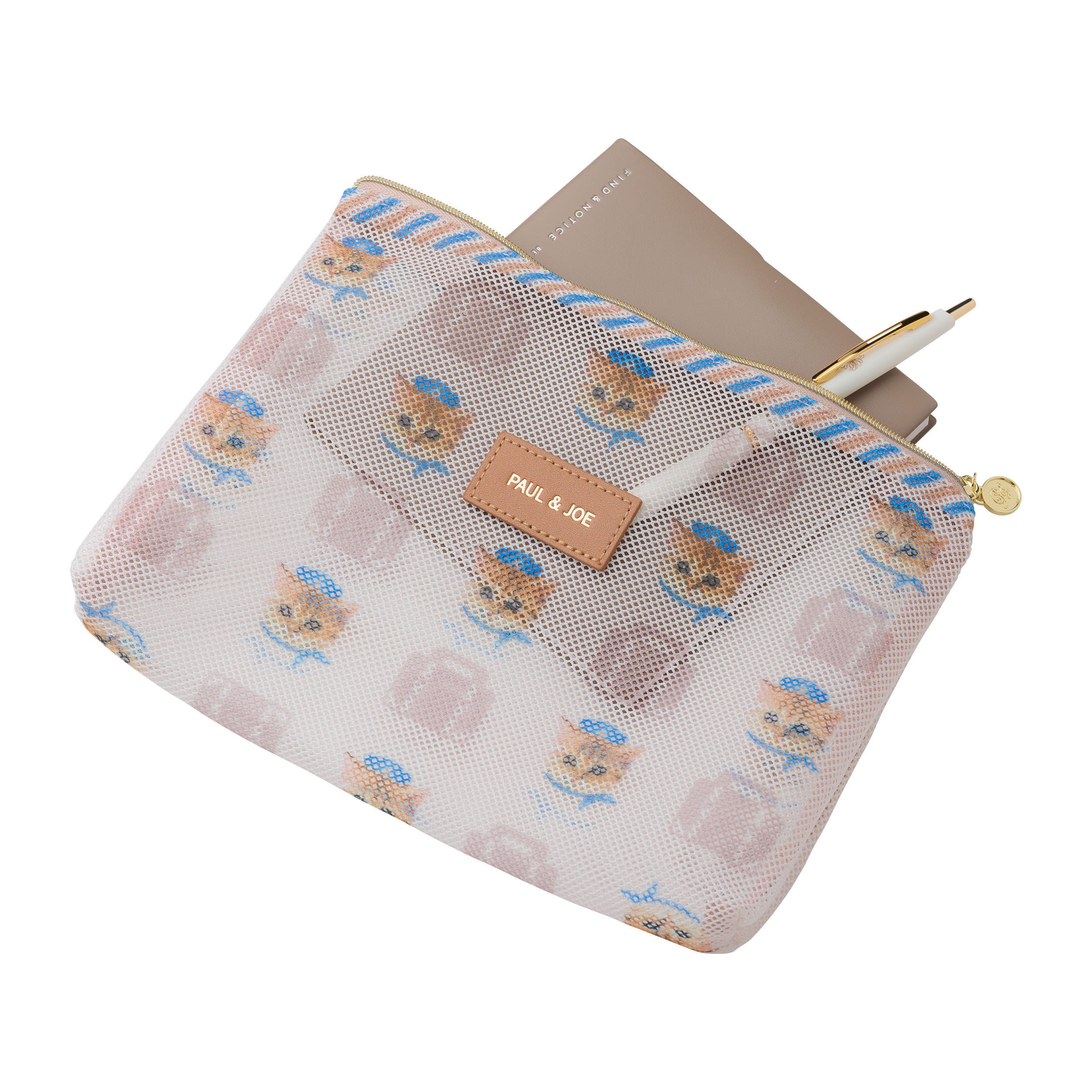 PAUL&JOE「プリントメッシュフラットポーチ／ポール＆ジョー」|ポーチ|