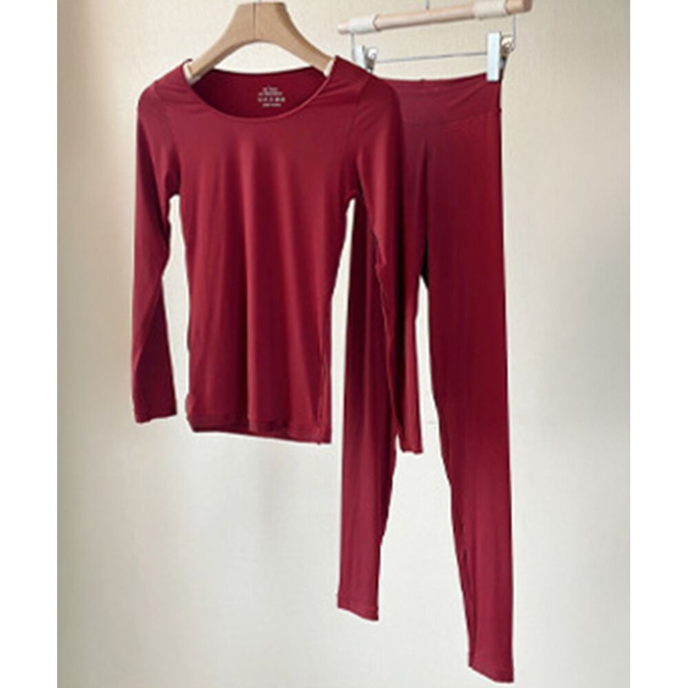 BACKYARD FAMILY「発熱インナー レギンス 長袖 セット 通販 あったかインナー 肌着 あったか 暖かインナー 発熱」|その他|レッド1