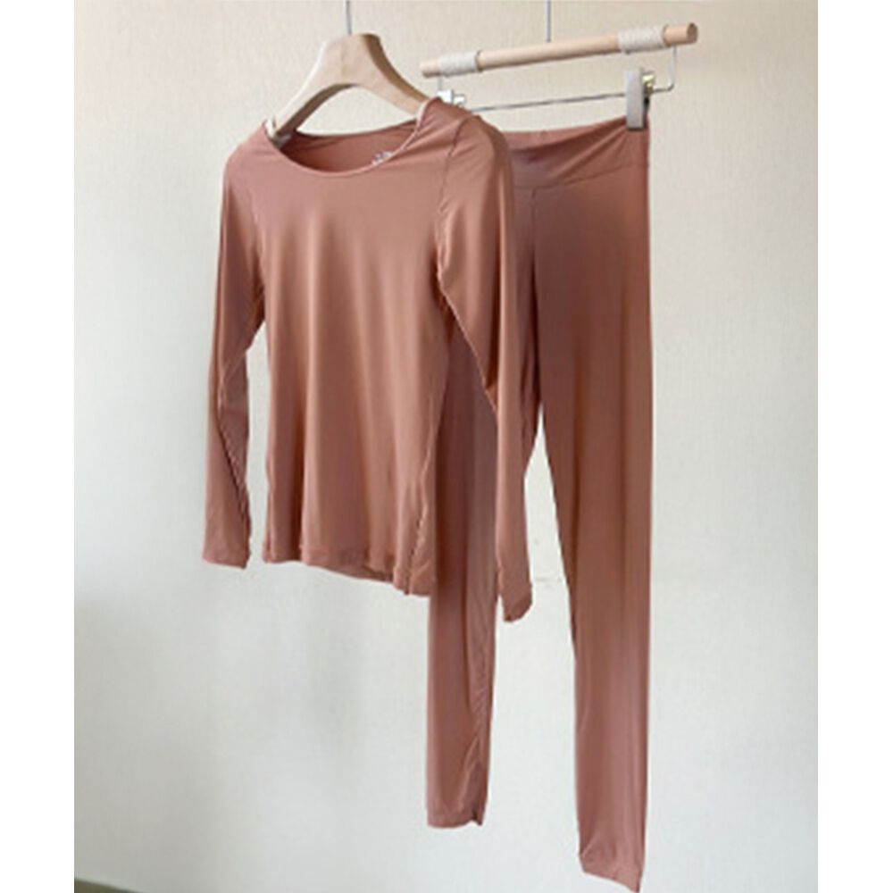 BACKYARD FAMILY「発熱インナー レギンス 長袖 セット 通販 あったかインナー 肌着 あったか 暖かインナー 発熱」|その他|ピンク1