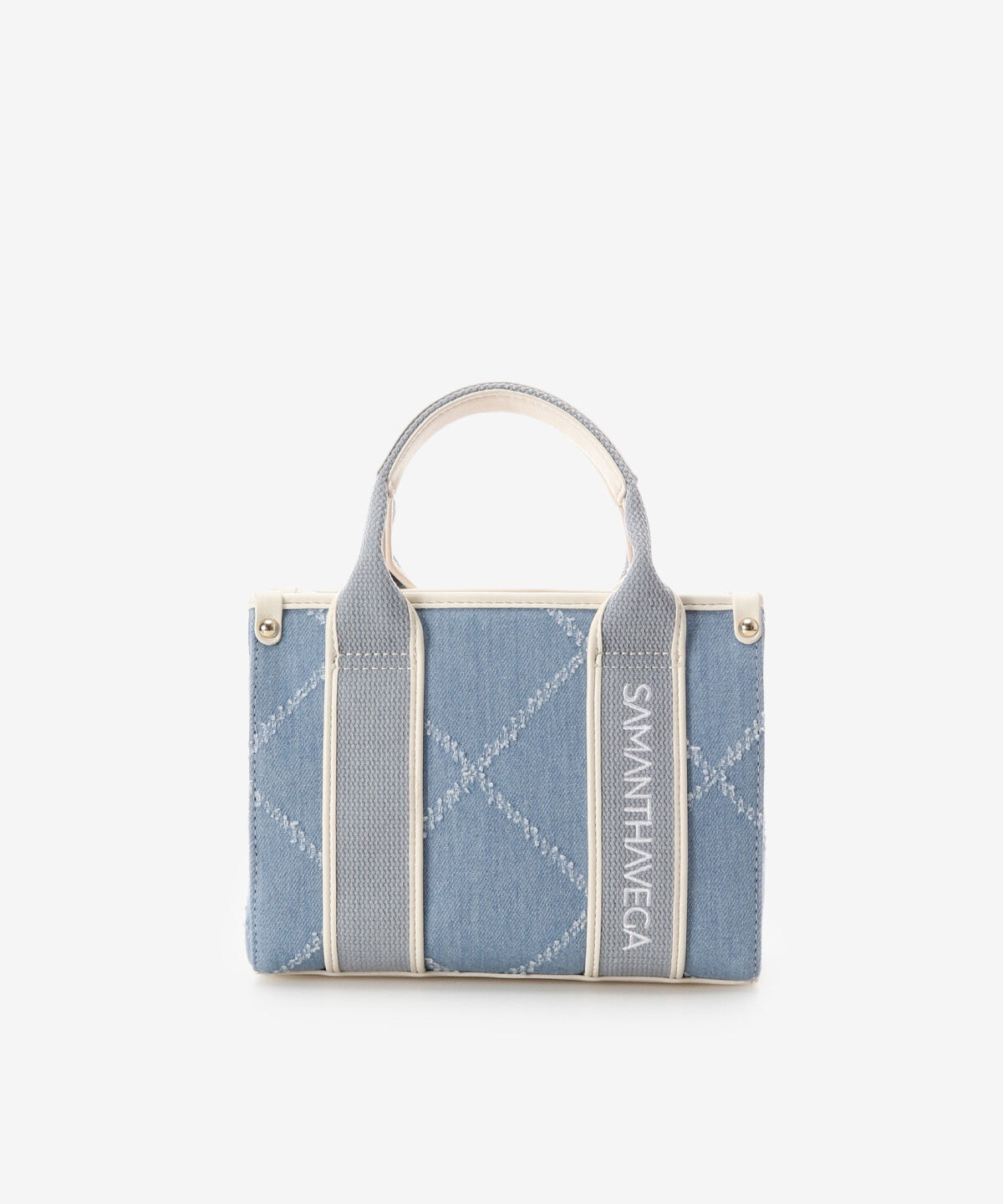 Samantha Vega「ロゴテープデニム風トート（ミニ）」|ショルダー・メッセンジャー|ﾌﾞﾘｰﾁﾃﾞﾆﾑ
