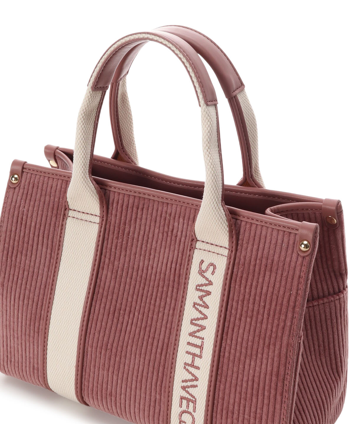 Samantha Vega「ロゴテープコーデュロイトート（小）」|ハンドバッグ|