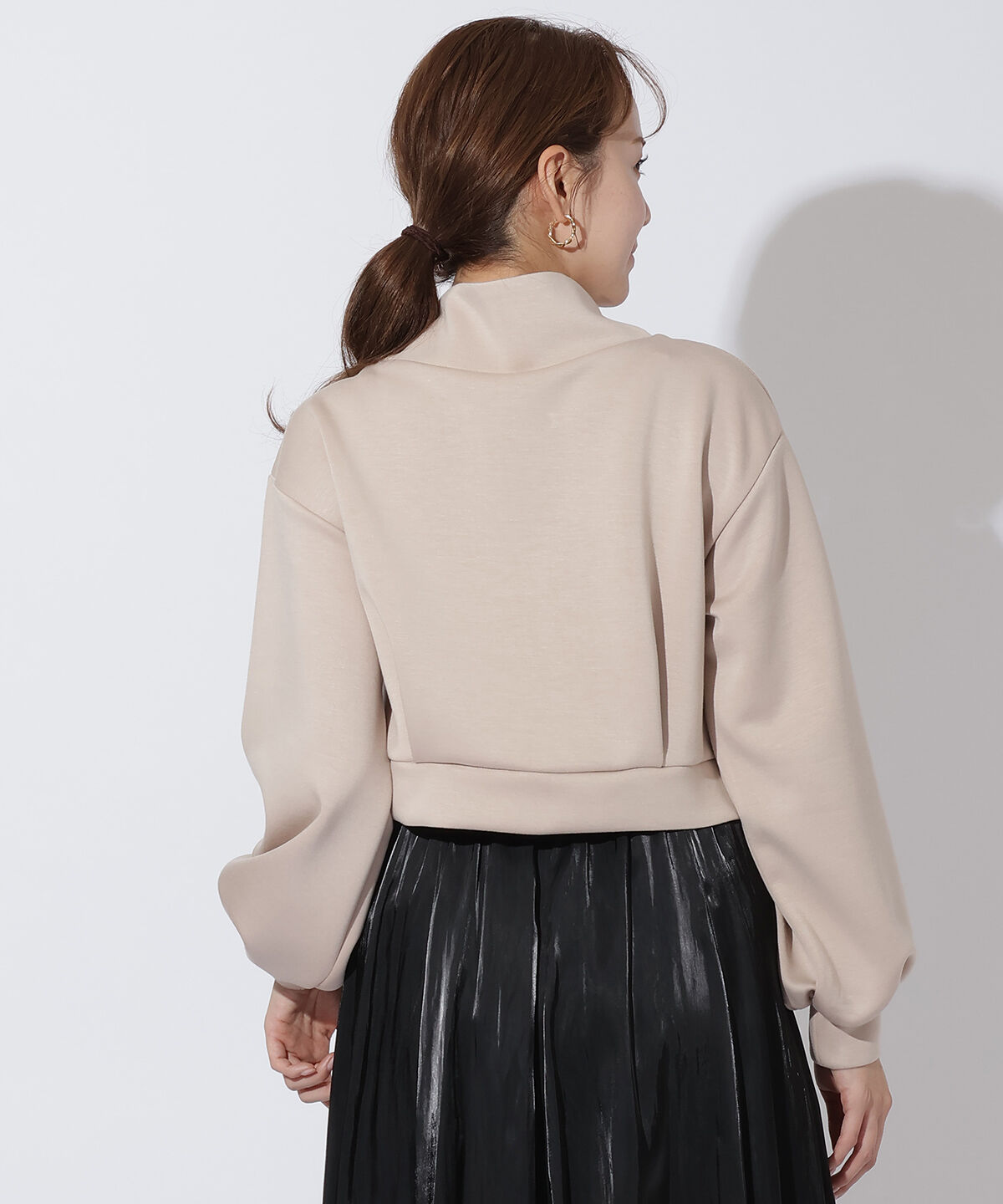 アンドクチュール「刺繍入りZIPカーデプルオーバー」|カーディガン|