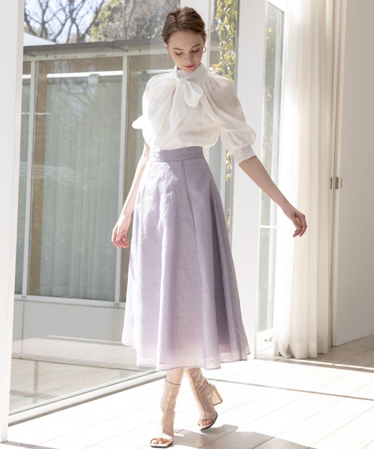 アンドクチュール「シアージャガードフレアスカート」|フレア|