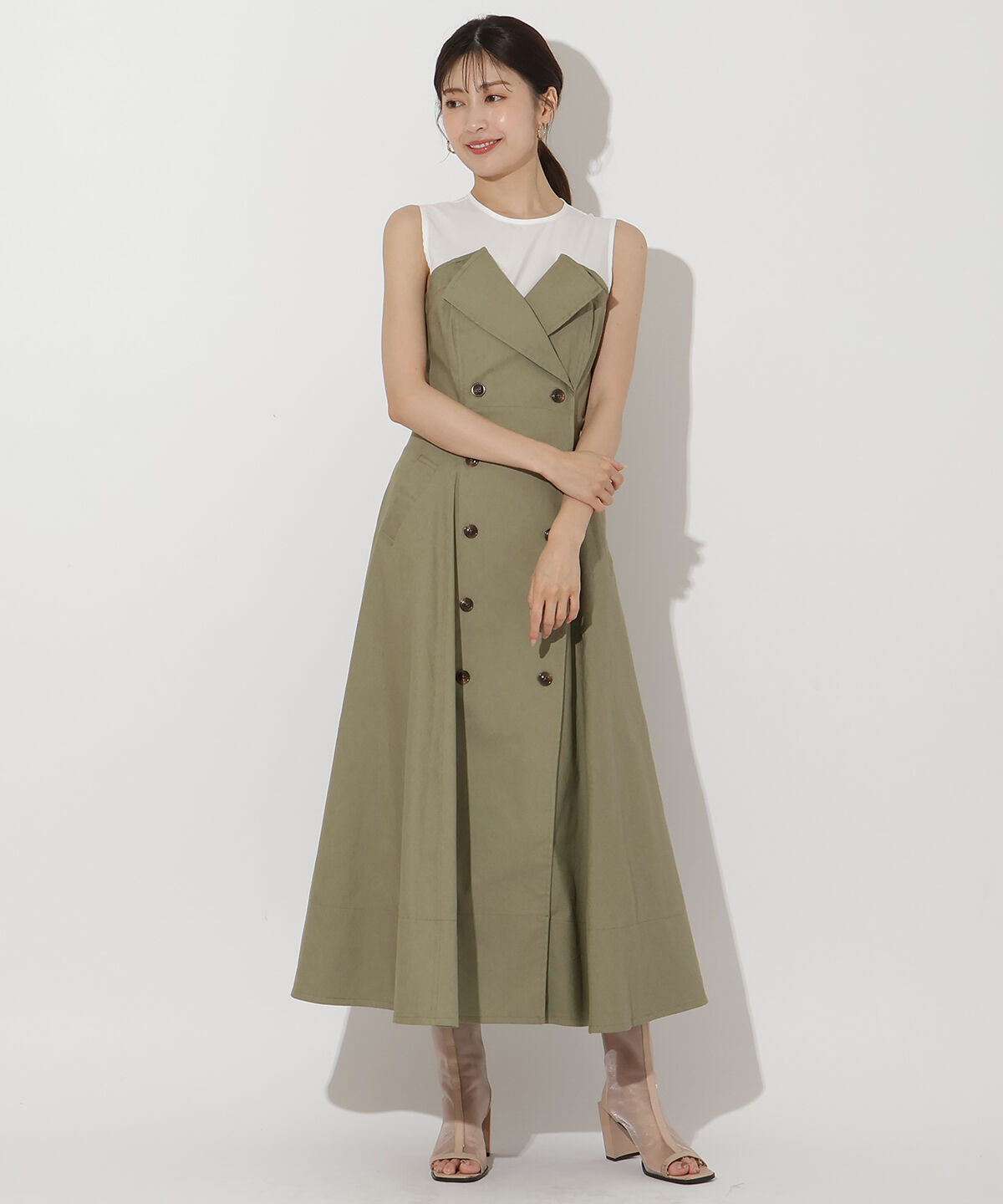 アンドクチュール「デニム切替トレンチワンピース」|ワンピース|