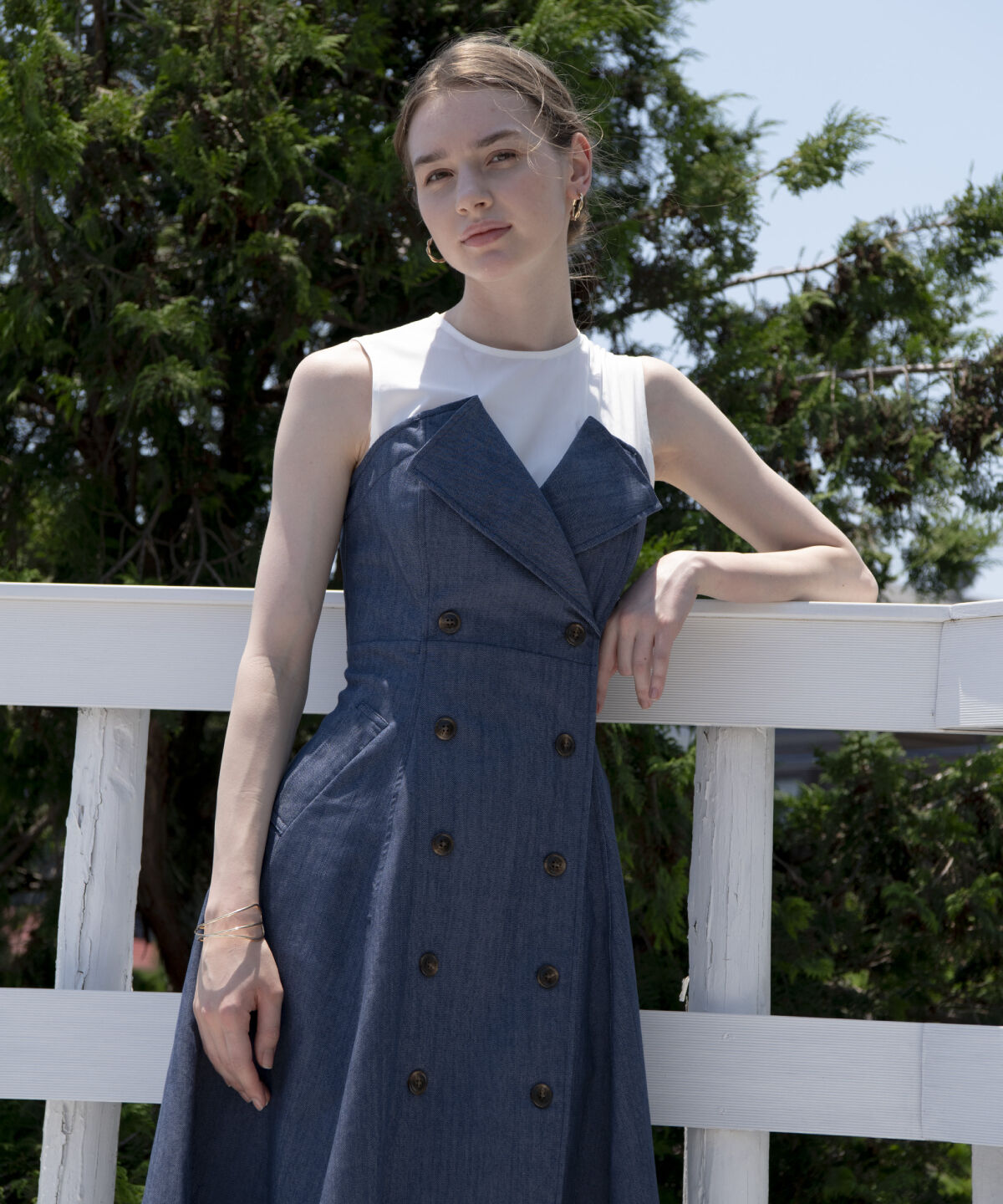 アンドクチュール「デニム切替トレンチワンピース」|ワンピース|