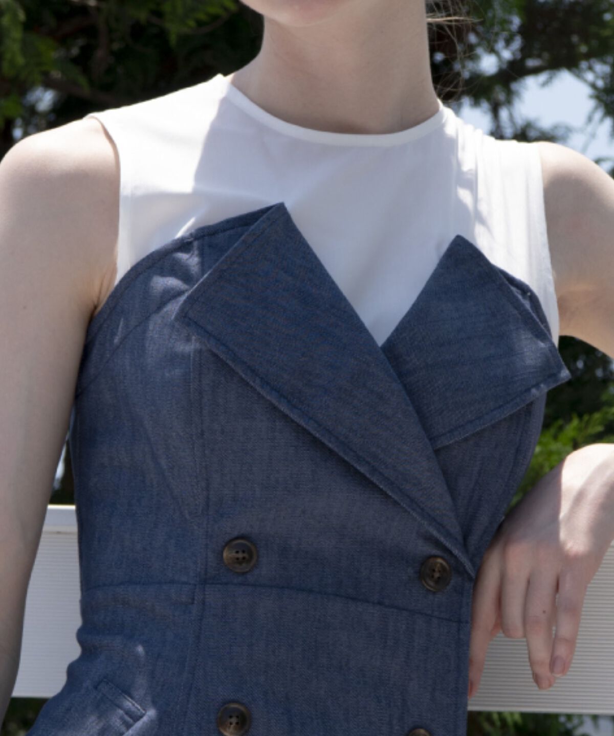 アンドクチュール「デニム切替トレンチワンピース」|ワンピース|