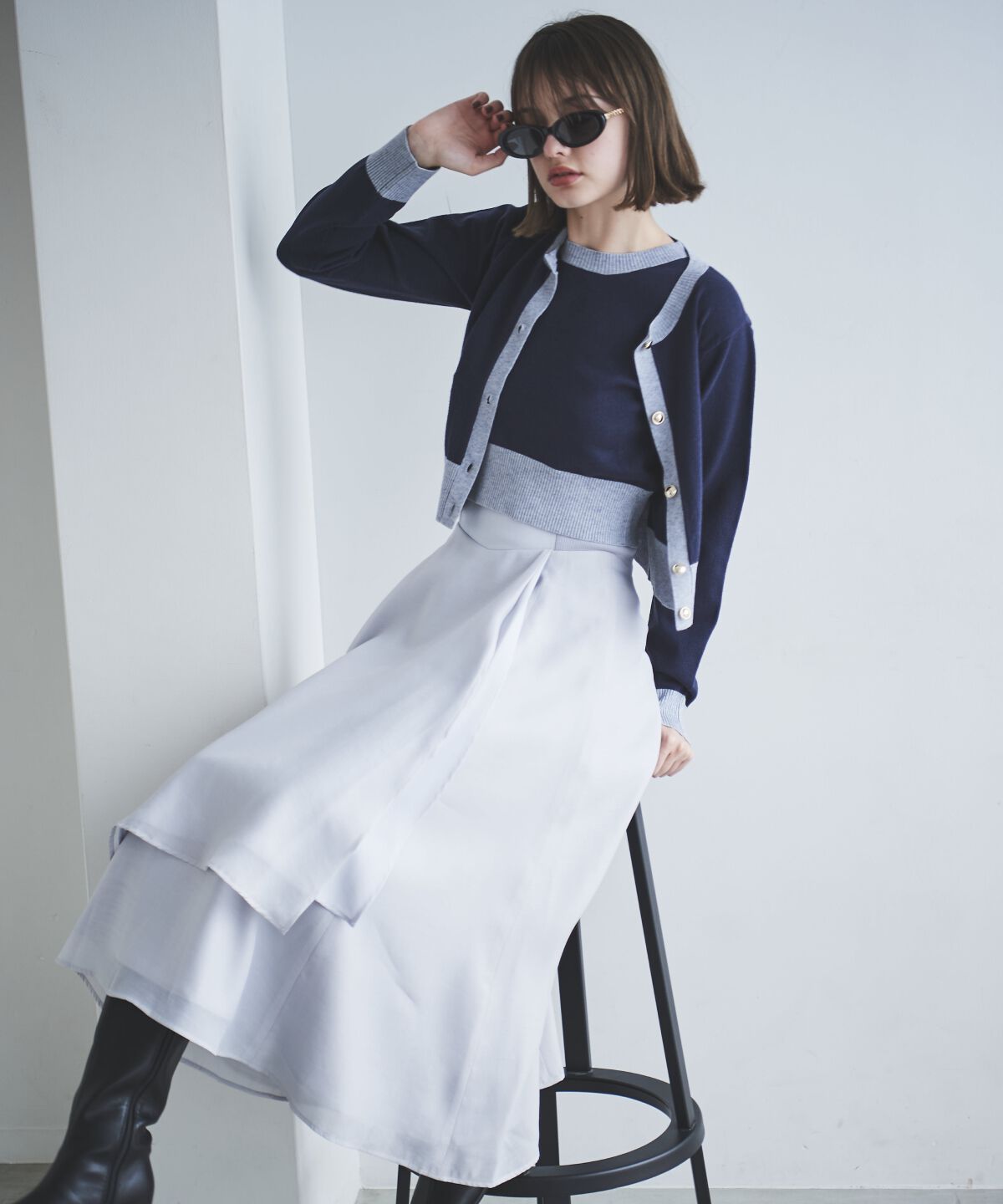 アンドクチュール「アシメシアーラッフルスカート」|フレア|