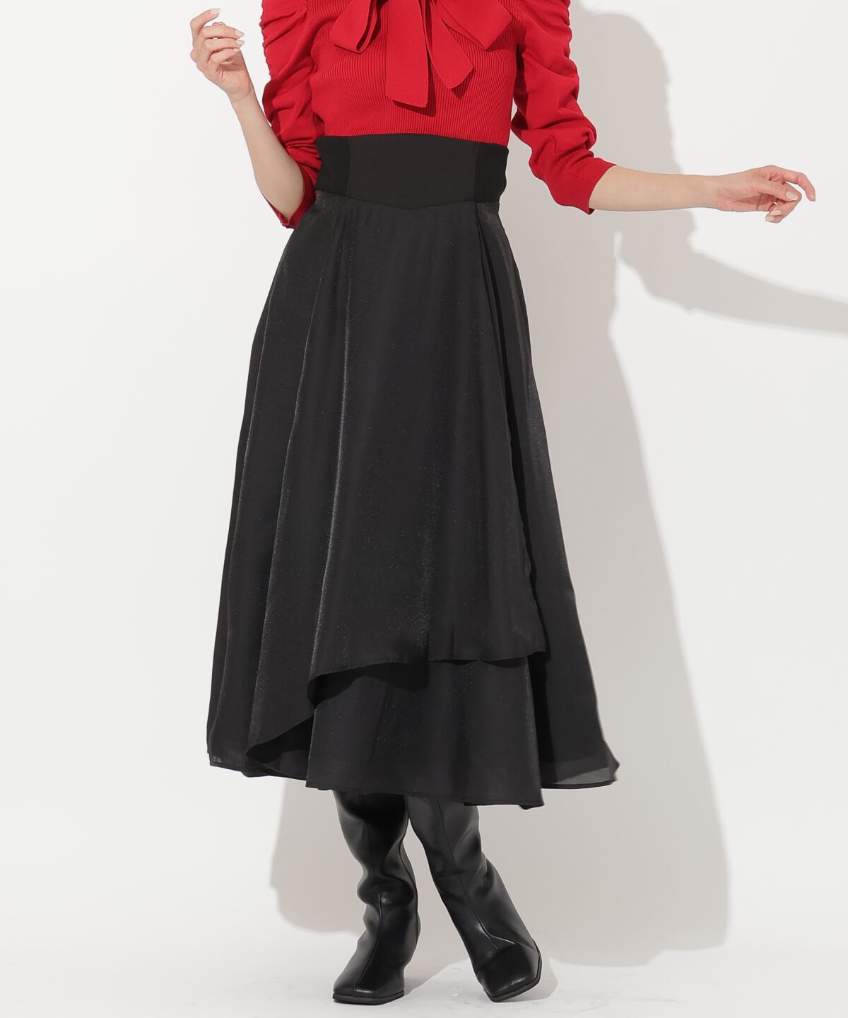 アンドクチュール「アシメシアーラッフルスカート」|フレア|